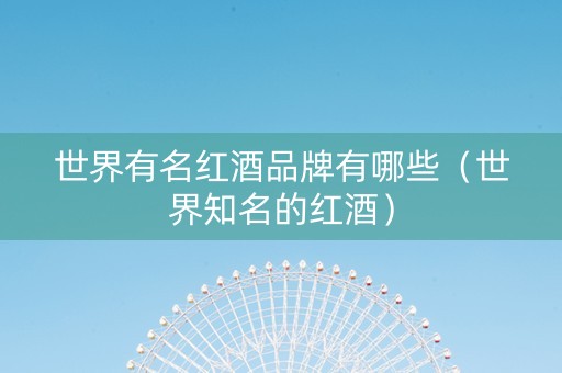 世界有名红酒品牌有哪些（世界知名的红酒）