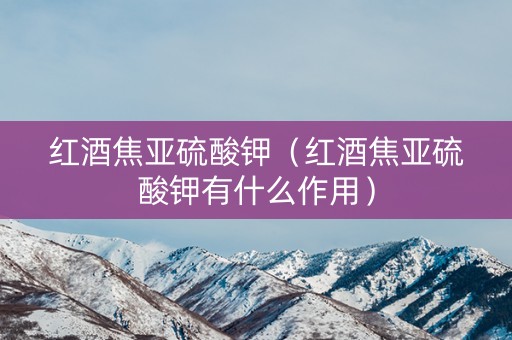红酒焦亚硫酸钾（红酒焦亚硫酸钾有什么作用）