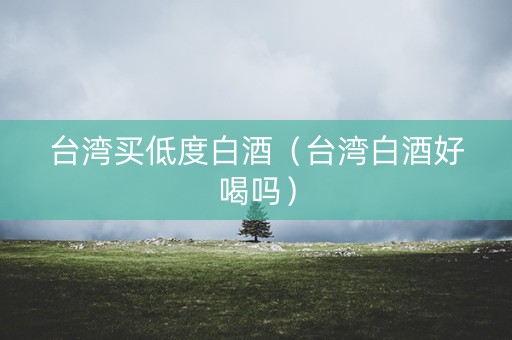 台湾买低度白酒（台湾白酒好喝吗）