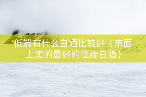 低端有什么白酒比较好（市面上卖的最好的低端白酒）