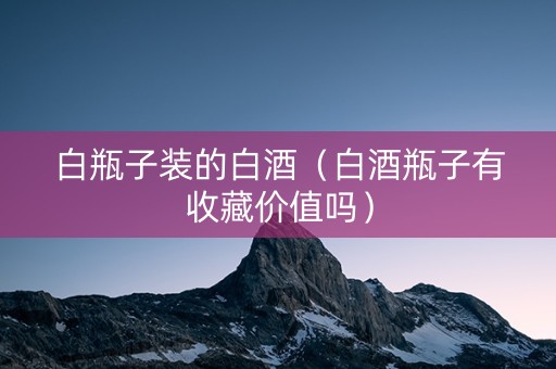 白瓶子装的白酒（白酒瓶子有收藏价值吗）