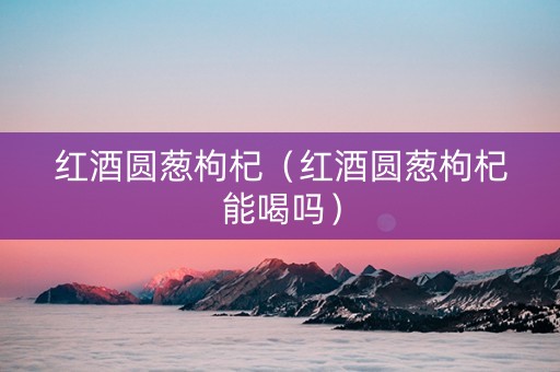 红酒圆葱枸杞（红酒圆葱枸杞能喝吗）