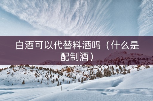 白酒可以代替料酒吗（什么是配制酒）