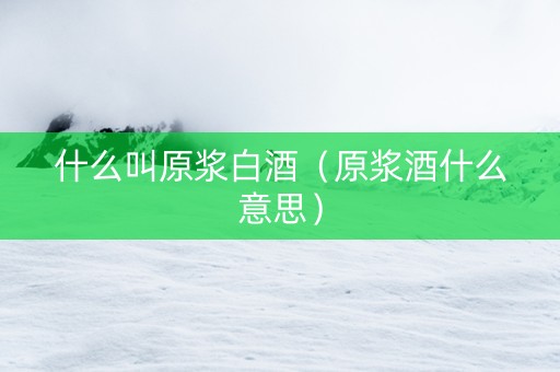 什么叫原浆白酒（原浆酒什么意思）
