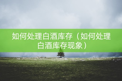 如何处理白酒库存（如何处理白酒库存现象）