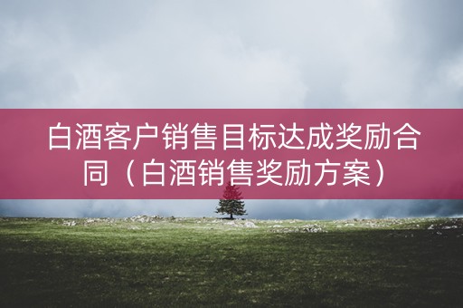白酒客户销售目标达成奖励合同（白酒销售奖励方案）