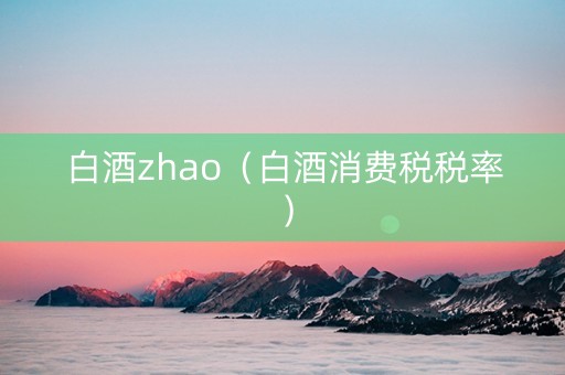 白酒zhao（白酒消费税税率）
