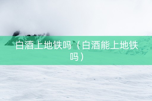 白酒上地铁吗（白酒能上地铁吗）