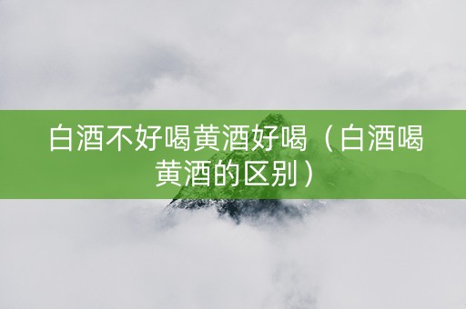 白酒不好喝黄酒好喝（白酒喝黄酒的区别）