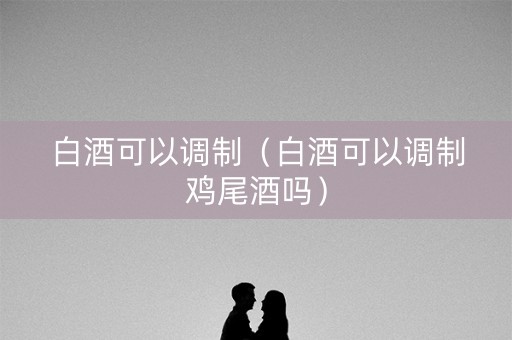 白酒可以调制（白酒可以调制鸡尾酒吗）
