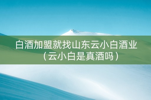 白酒加盟就找山东云小白酒业（云小白是真酒吗）