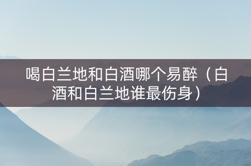 喝白兰地和白酒哪个易醉（白酒和白兰地谁最伤身）