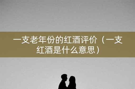 一支老年份的红酒评价（一支红酒是什么意思）