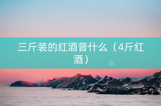 三斤装的红酒普什么（4斤红酒）