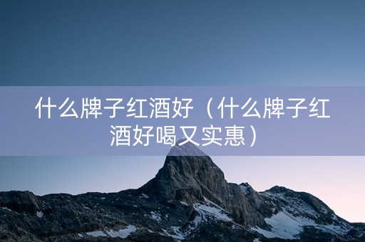 什么牌子红酒好（什么牌子红酒好喝又实惠）
