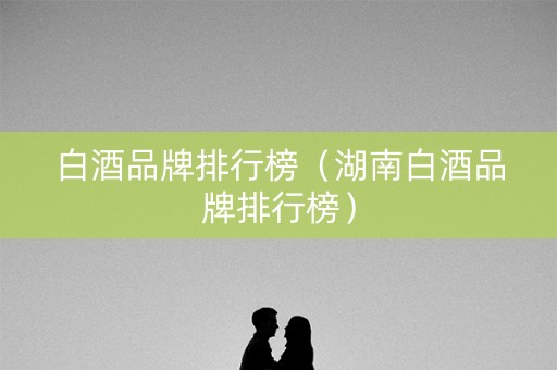 白酒品牌排行榜（湖南白酒品牌排行榜）