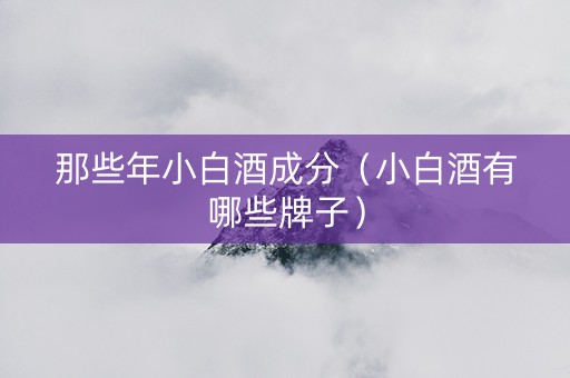 那些年小白酒成分（小白酒有哪些牌子）