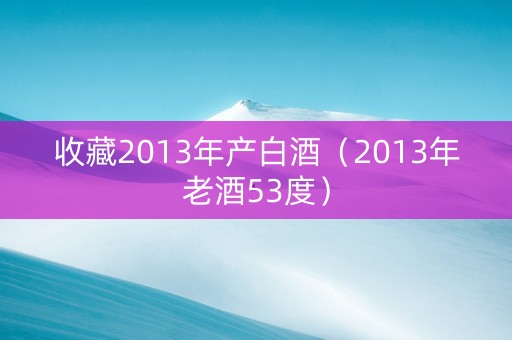 收藏2013年产白酒（2013年老酒53度）