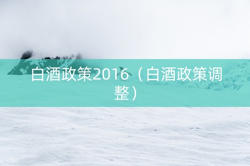 白酒政策2016（白酒政策调整）