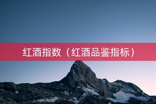 红酒指数（红酒品鉴指标）