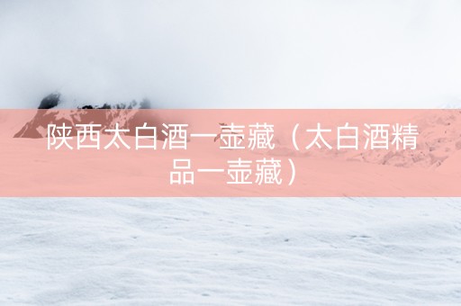 陕西太白酒一壶藏（太白酒精品一壶藏）