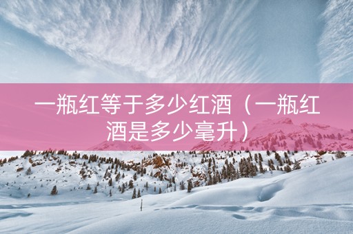 一瓶红等于多少红酒（一瓶红酒是多少毫升）