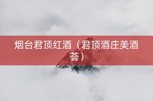 烟台君顶红酒（君顶酒庄美酒荟）