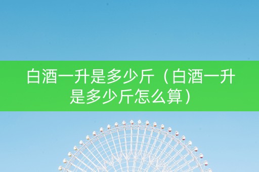 白酒一升是多少斤（白酒一升是多少斤怎么算）