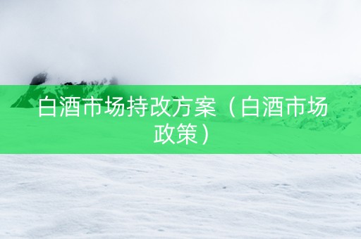 白酒市场持改方案（白酒市场政策）