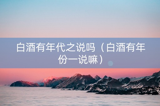 白酒有年代之说吗（白酒有年份一说嘛）