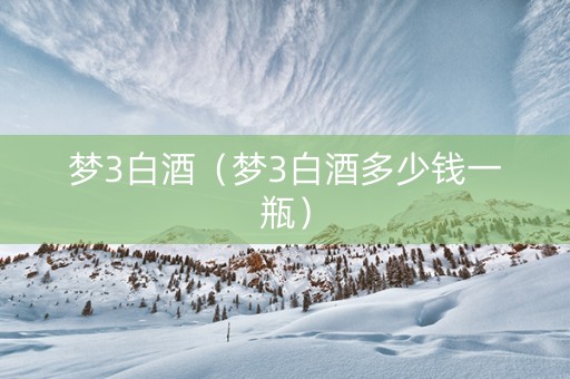 梦3白酒（梦3白酒多少钱一瓶）