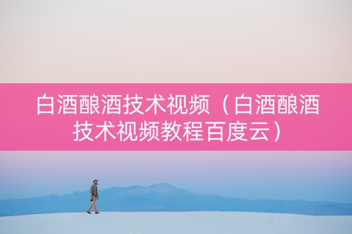 白酒酿酒技术视频（白酒酿酒技术视频教程百度云）