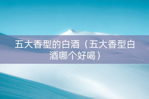 五大香型的白酒（五大香型白酒哪个好喝）