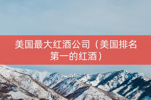 美国最大红酒公司（美国排名第一的红酒）