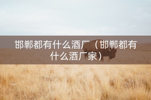 邯郸都有什么酒厂（邯郸都有什么酒厂家）