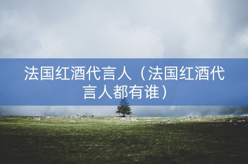 法国红酒代言人（法国红酒代言人都有谁）