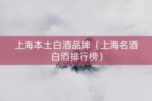 上海本土白酒品牌（上海名酒白酒排行榜）