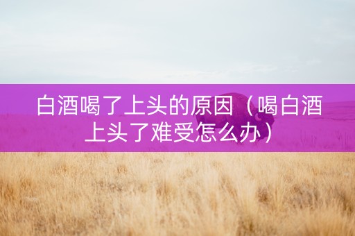 白酒喝了上头的原因（喝白酒上头了难受怎么办）