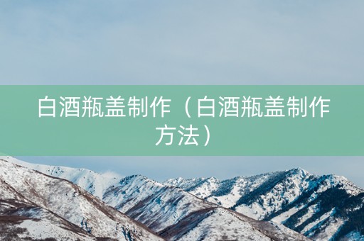 白酒瓶盖制作（白酒瓶盖制作方法）