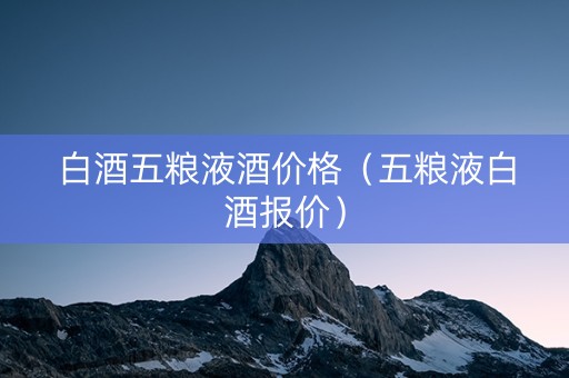白酒五粮液酒价格（五粮液白酒报价）