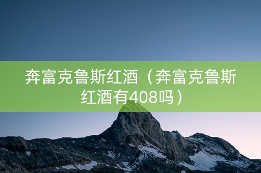 奔富克鲁斯红酒（奔富克鲁斯红酒有408吗）