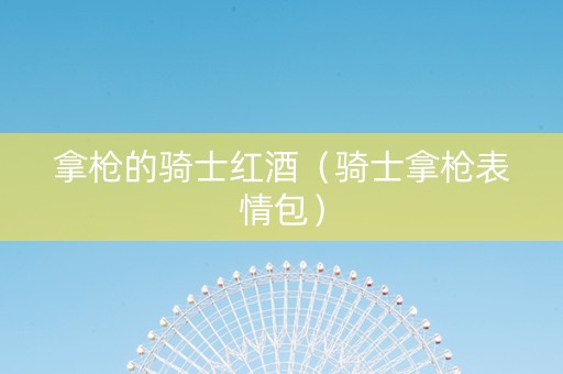 拿枪的骑士红酒（骑士拿枪表情包）