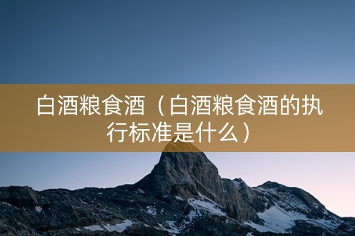 白酒粮食酒（白酒粮食酒的执行标准是什么）