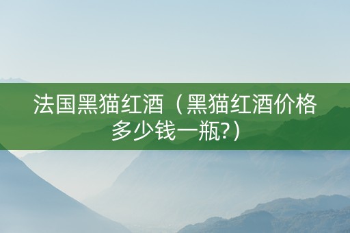 法国黑猫红酒（黑猫红酒价格多少钱一瓶?）