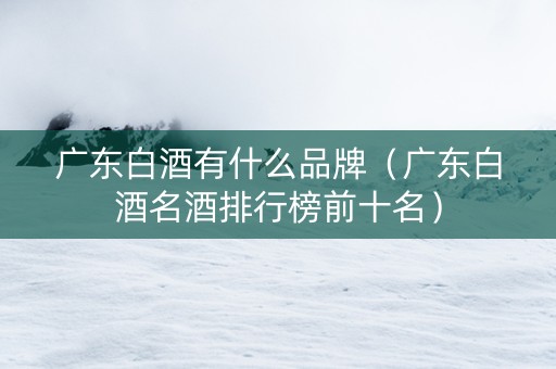 广东白酒有什么品牌（广东白酒名酒排行榜前十名）