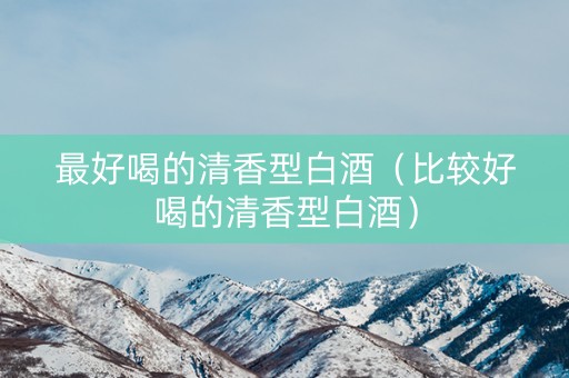 最好喝的清香型白酒（比较好喝的清香型白酒）