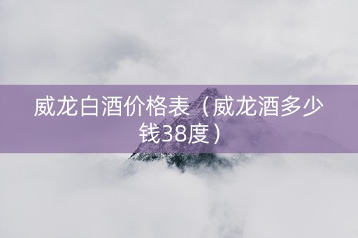 威龙白酒价格表（威龙酒多少钱38度）