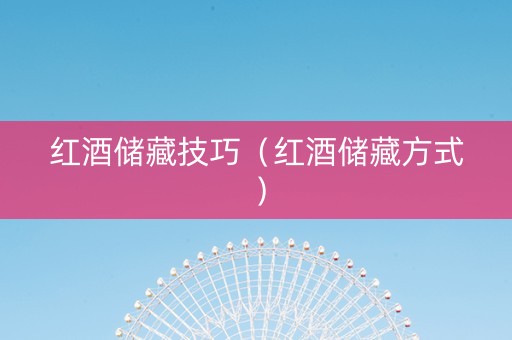 红酒储藏技巧(红酒储藏方式) 红酒储藏技巧(红酒储藏方式)