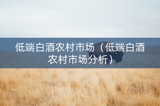 低端白酒农村市场(低端白酒农村市场分析) 低端白酒农村市场(低端白酒农村市场分析)