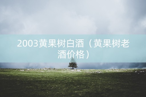 2003黄果树白酒(黄果树老酒价格)